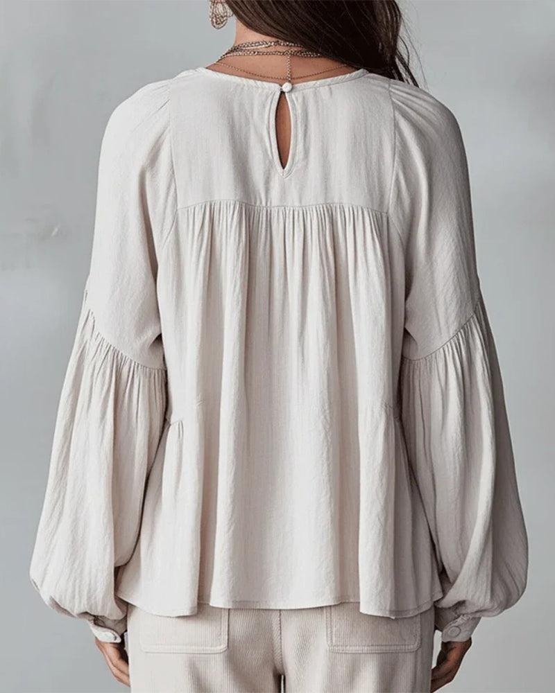 Blouse Volantée Col V Ample