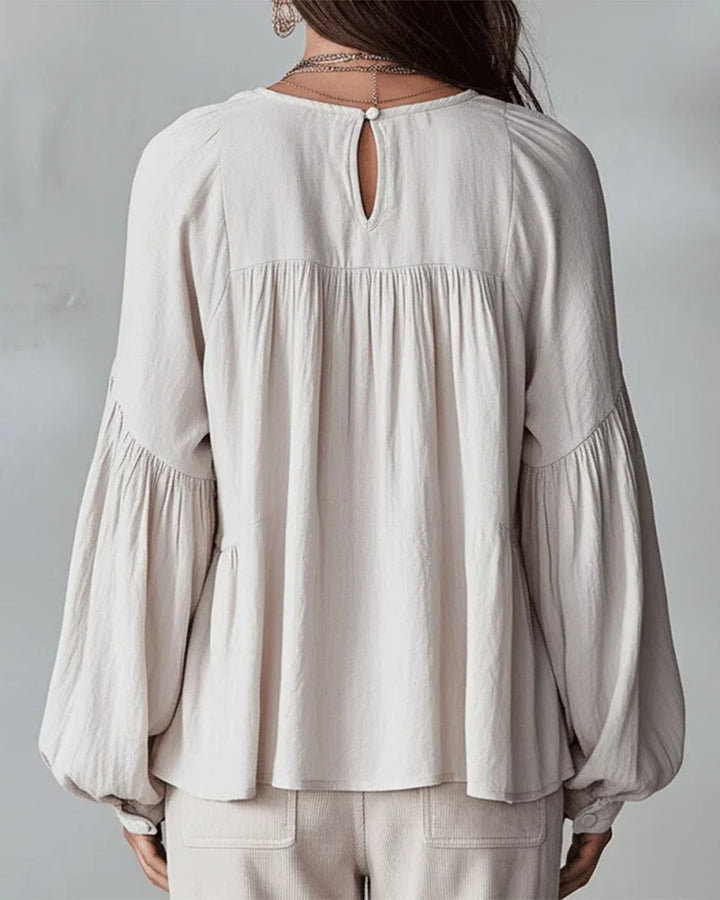 Blouse Volantée Col V Ample
