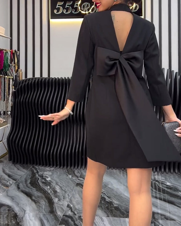 Robe Col Nœud Papillon Costume À Double Boutonnage