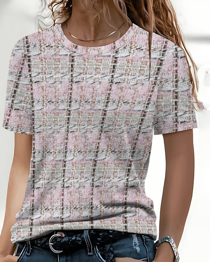 T-shirt Manche Courte Imprimé Décontracté