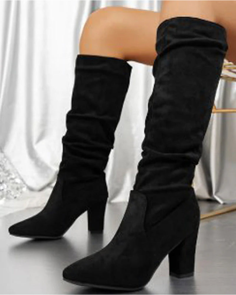 💥 Nouveautés – Déjà En Vente Chaude ! – Bottes À Talons Hauts Unies Et Stylées Pour Femmes