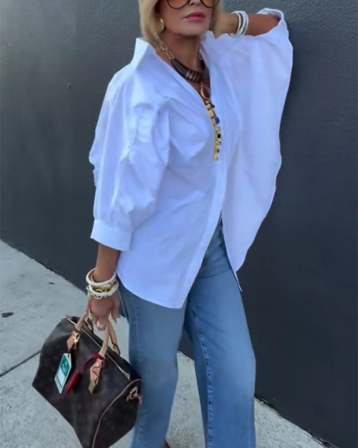 Chemise Mode Coupe Lâche Col