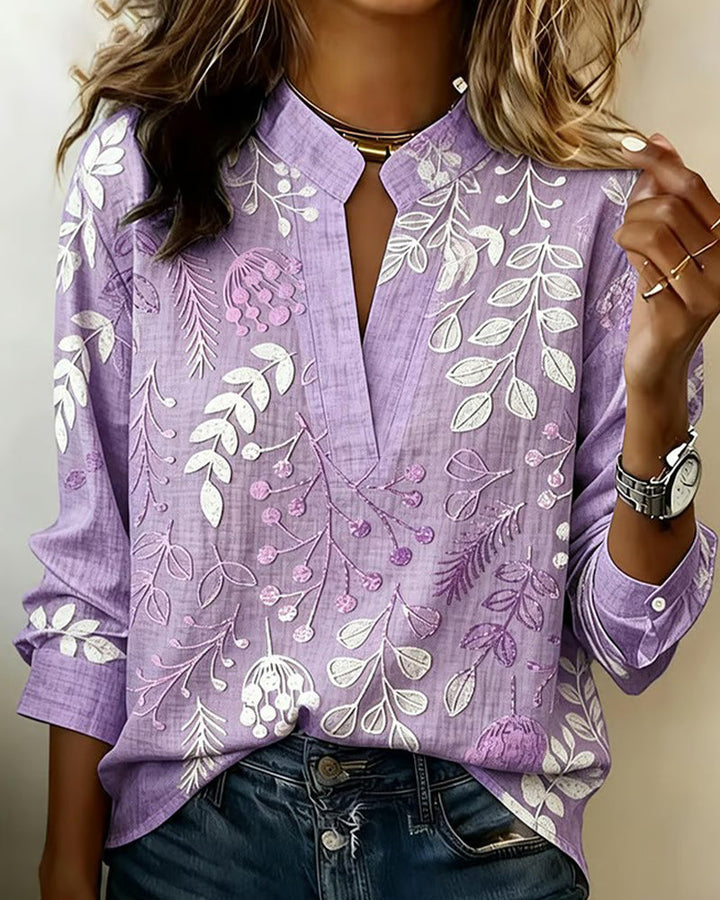 Blouse Industrie Lourde Col Monté Brodé