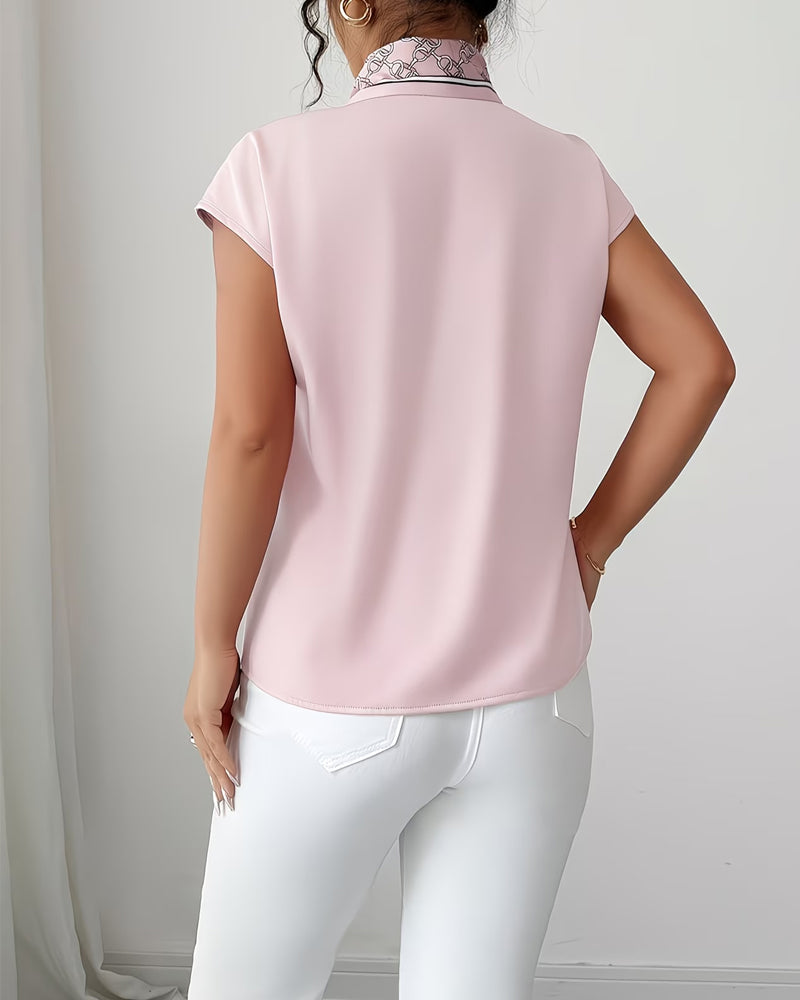 T-Shirt Court Manche Col V Mode