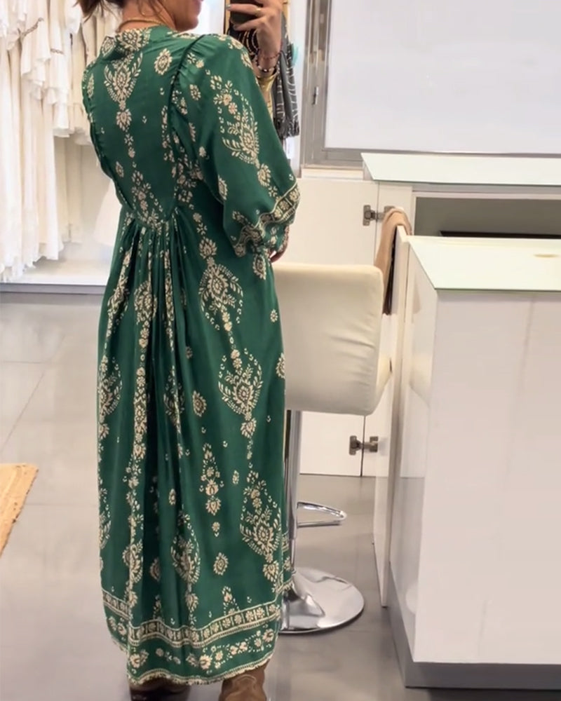 Robe décontractée à imprimé et poches amples